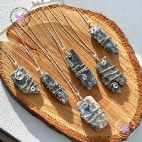 Raw Kyanite Nugget Wire Wrapped Pendant